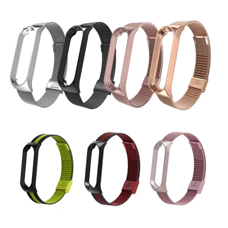 Bracelet de rechange en métal, sans vis, pour Xiaomi Mi band 3 4 3