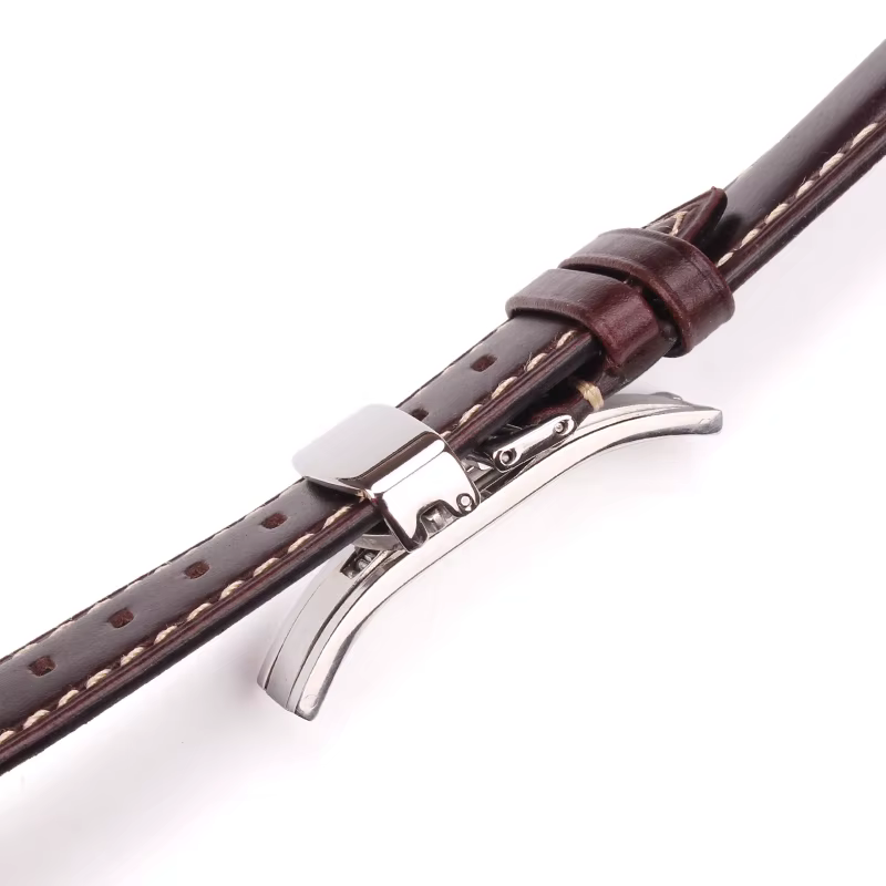 Bracelet de montre lisse Vintage marron foncé noir 18 19 20 21 22 24mm
