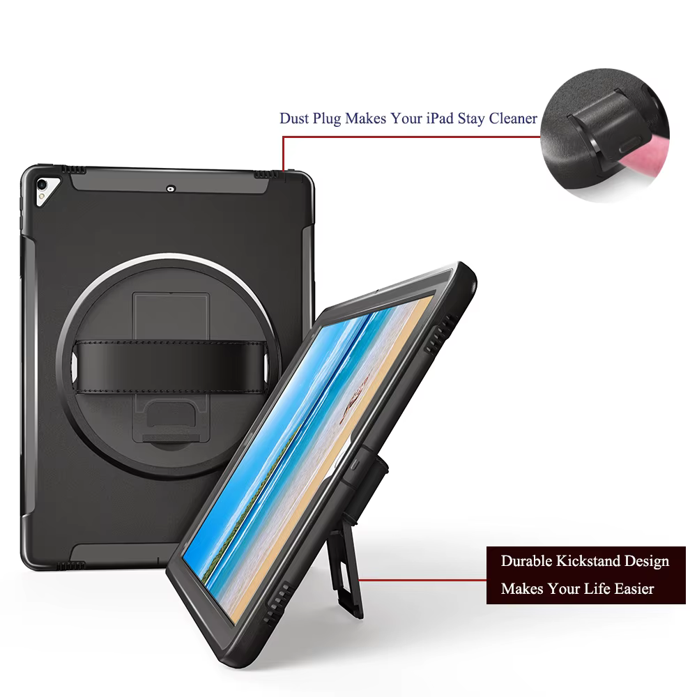 Étui avec dragonne pour tablette Apple iPad Pro, 12.9 pouces, 2017, 2015, 2018, 2020, 2021, protection antichoc