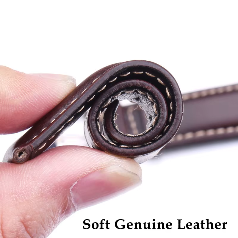 Bracelet de montre lisse Vintage marron foncé noir 18 19 20 21 22 24mm