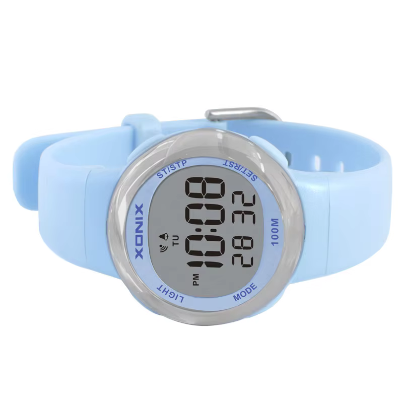 XONIX étanche 100m natation plongée femme étudiant montre garçons filles LED numérique sport caoutchouc enfants alarme chronomètre FE