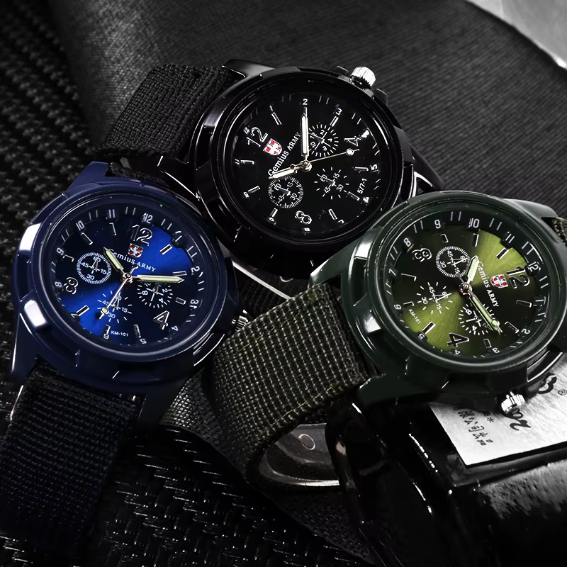 Montre de sport à quartz en nylon Gemius pour hommes