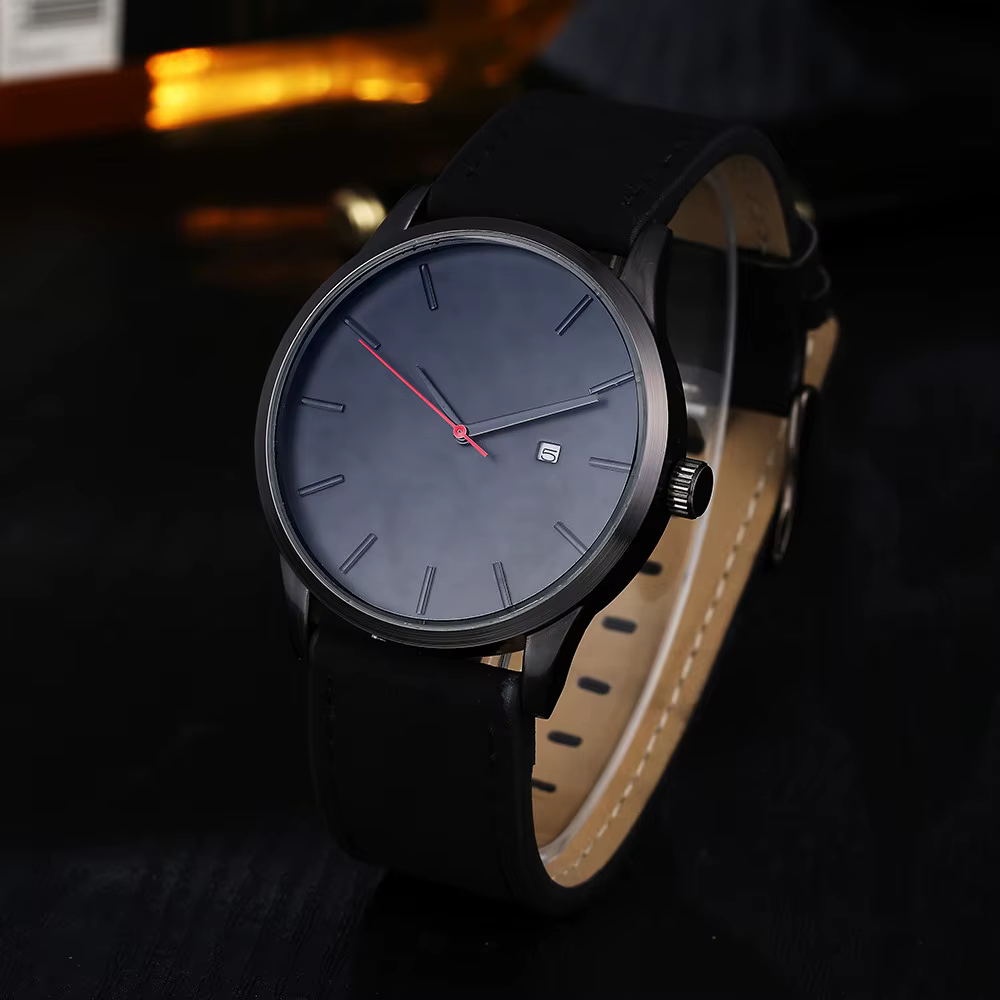 Erkek kol saati – montre de Sport en cuir pour hommes, calendrier, mode