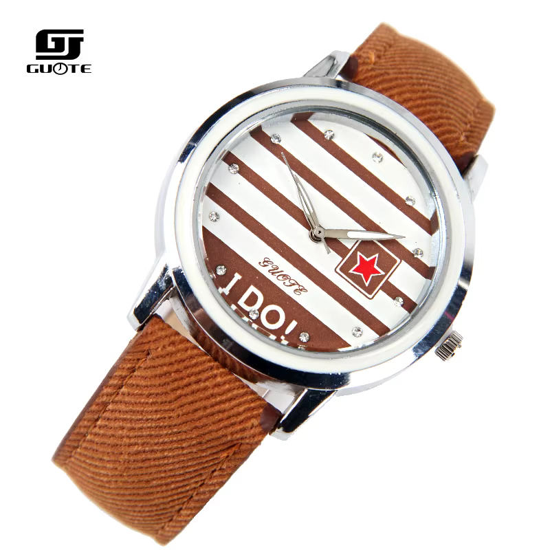 Montre à quartz décontractée en cuir pour femme