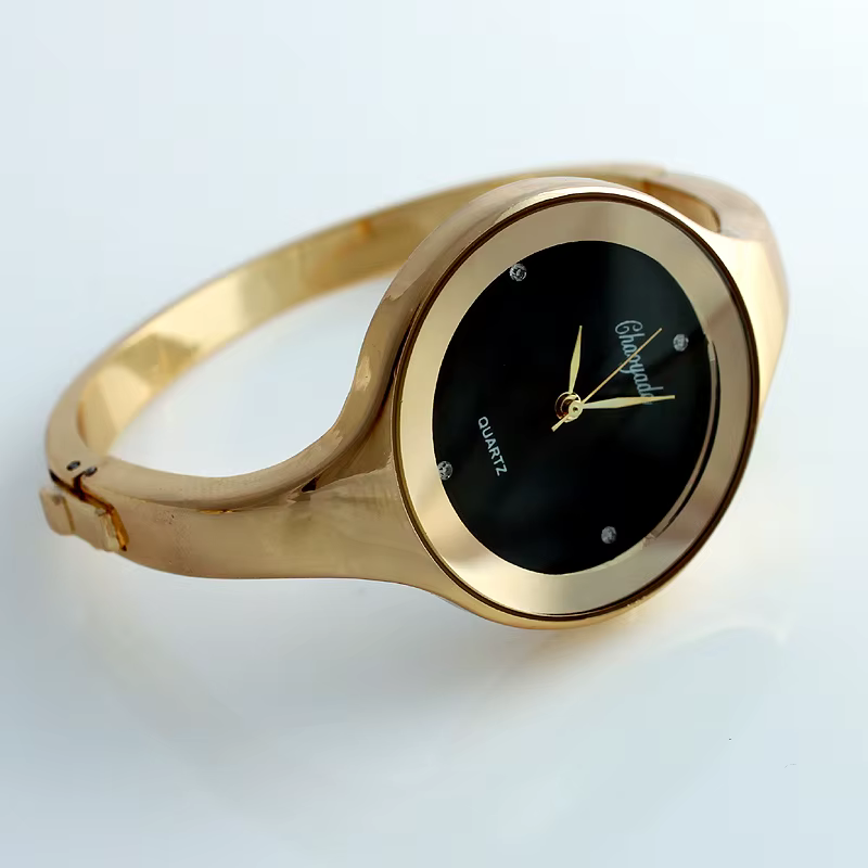 Femmes manchette montre mode décontracté rond dame