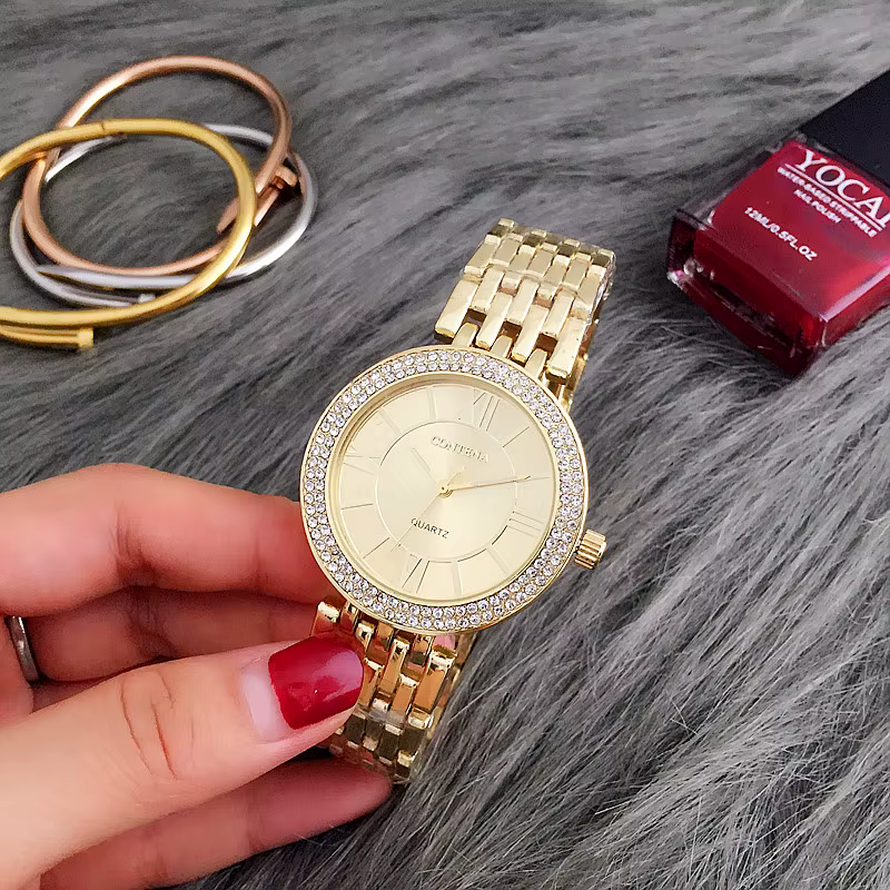 Montre de luxe en acier inoxydable pour femme