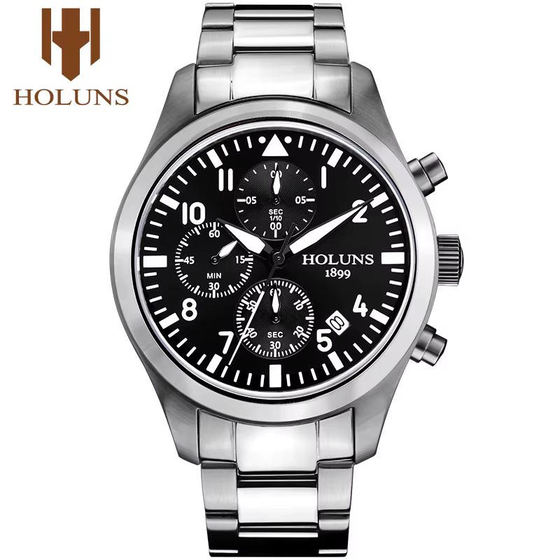 Original HOLUNS homme marque montre multifonctionnel sport mâle chronographe mode affaires lumineux luxe denim montres militaires