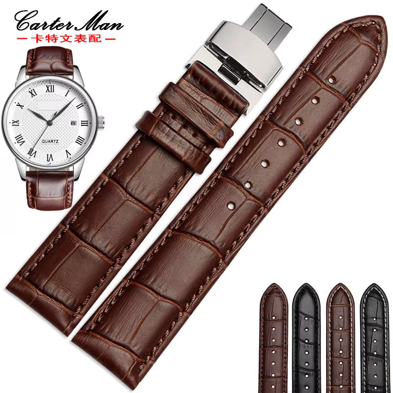 Nouveau Bracelet de montre en cuir véritable de haute qualité 18mm 19mm 20mm 21mm 22mm