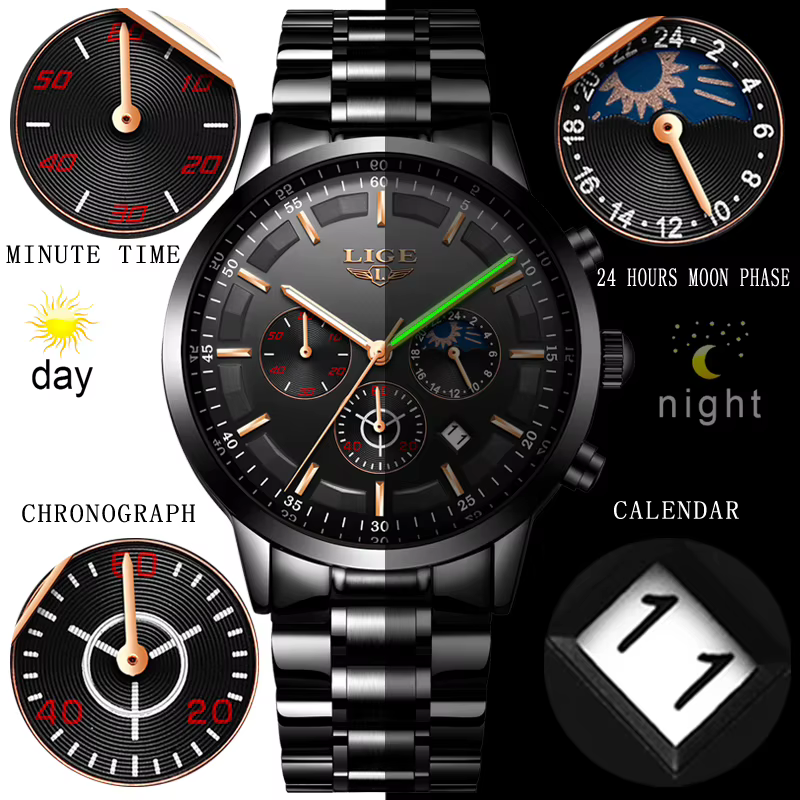 LIGE 2025 mode hommes montres haut de gamme montre d'affaires de luxe