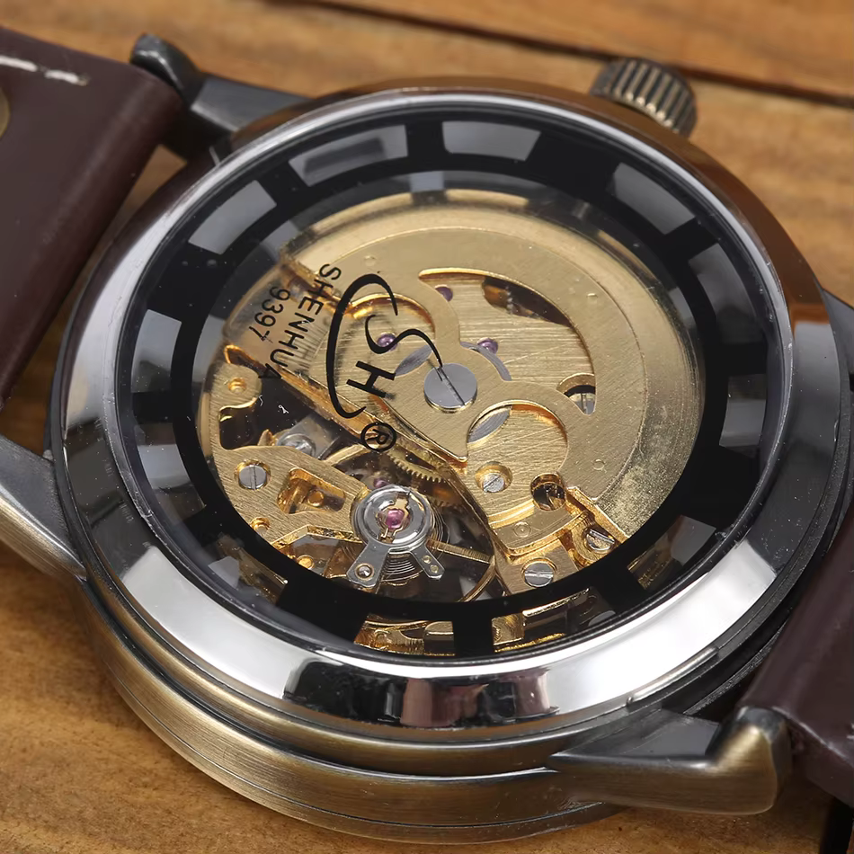 Montre mécanique automatique en bronze pour homme