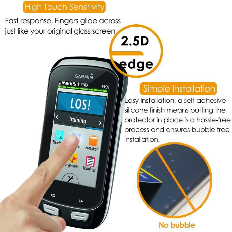100 pièces protecteur d'écran pour Garmin Edge vtt Explore 2 850 550 540 840 830 820 530 520 1030 1040 Film de protection en verre trempé