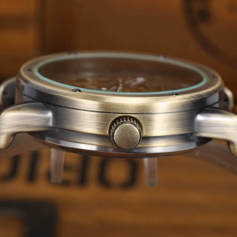 Montre mécanique automatique en bronze pour homme