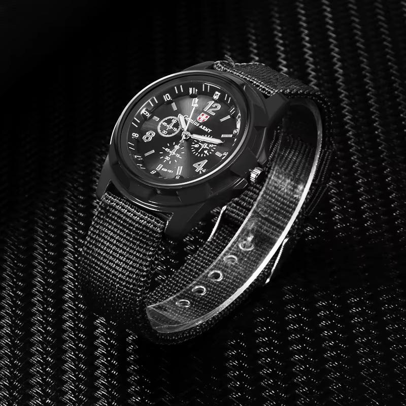 Montre de sport à quartz en nylon Gemius pour hommes