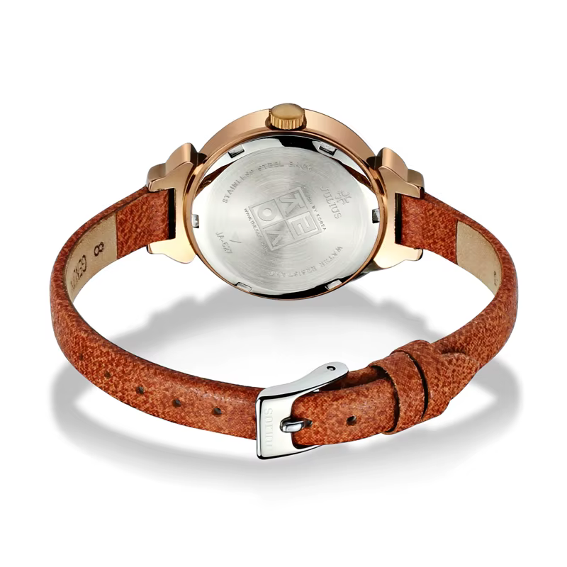 Petite montre à quartz en cuir véritable pour femme