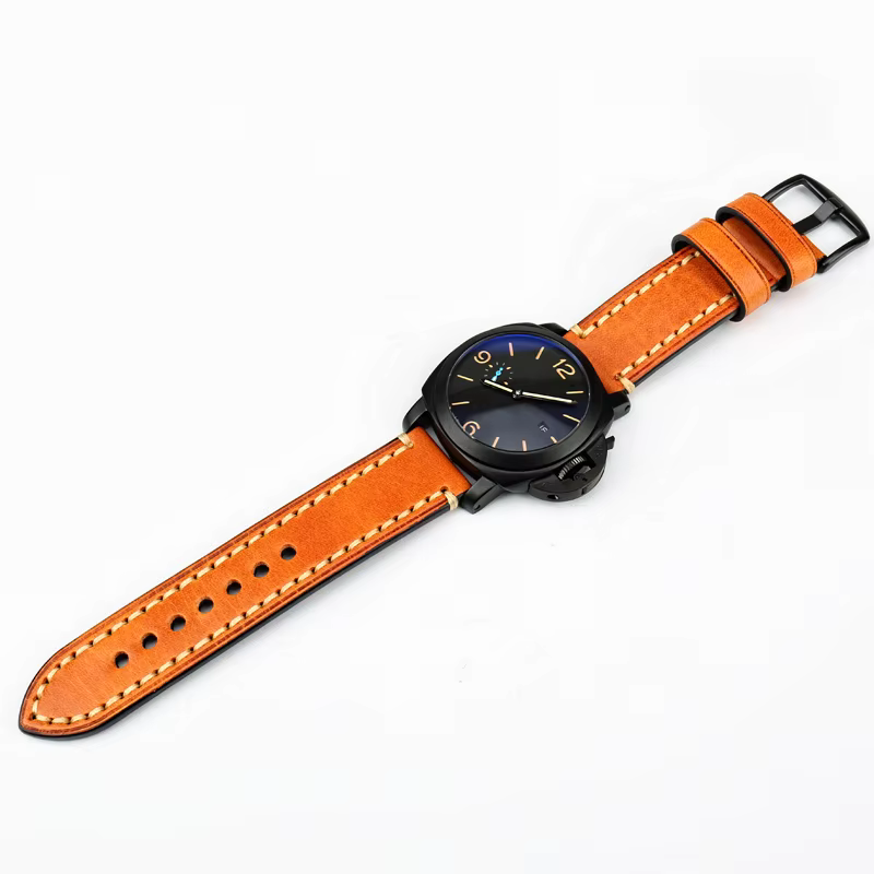 Bracelet de montre en cuir véritable pour LUMINOX PANERAI HAMILTON