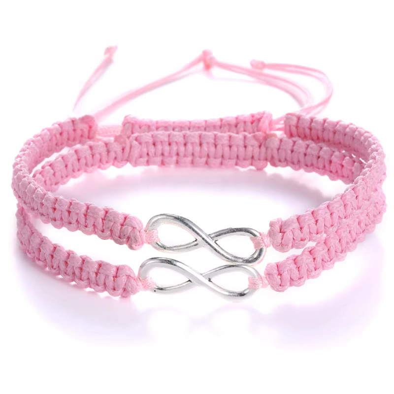 2 pièces nouveau rétro infini fait à la main Bracelet ensemble amitié Bracelet ensemble amour Couples Bracelets & Bracelets ensemble Infinity bijoux