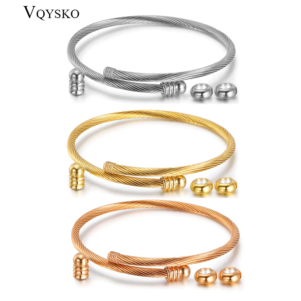 Bracelet de fil de câble élastique unisexe