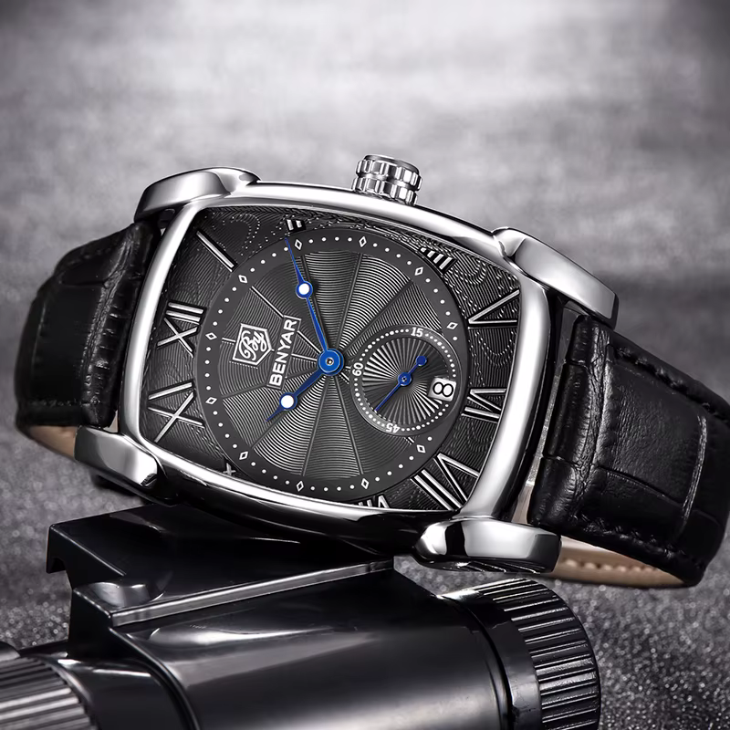 BENYAR – montre-bracelet en cuir pour hommes