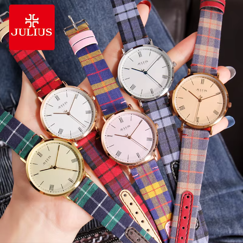 Julius – montre en cuir unisexe pour femmes