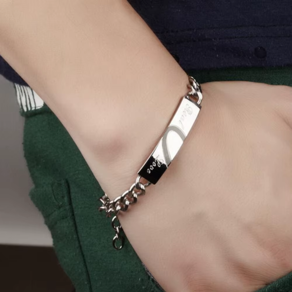 Bracelets de Couple d'amour réel à la mode, bijoux en acier inoxydable, breloques, cadeau pour amoureux, Puzzle en forme de cœur, accessoires de mariage