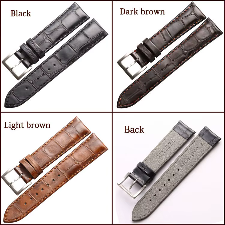 MAIKES haute qualité bracelet de montre en cuir véritable hommes et femmes 18mm 20mm 22mm