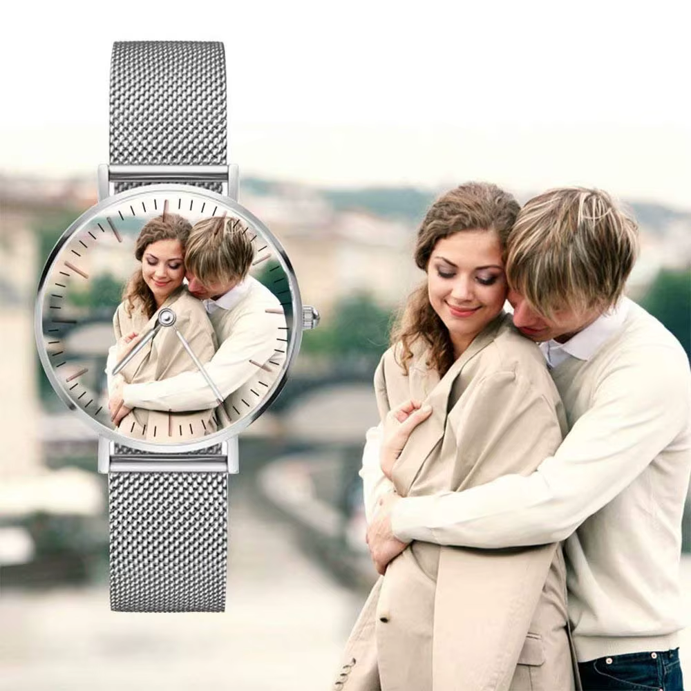 Amxiu-Montre à quartz personnalisée en acier inoxydable pour hommes et femmes