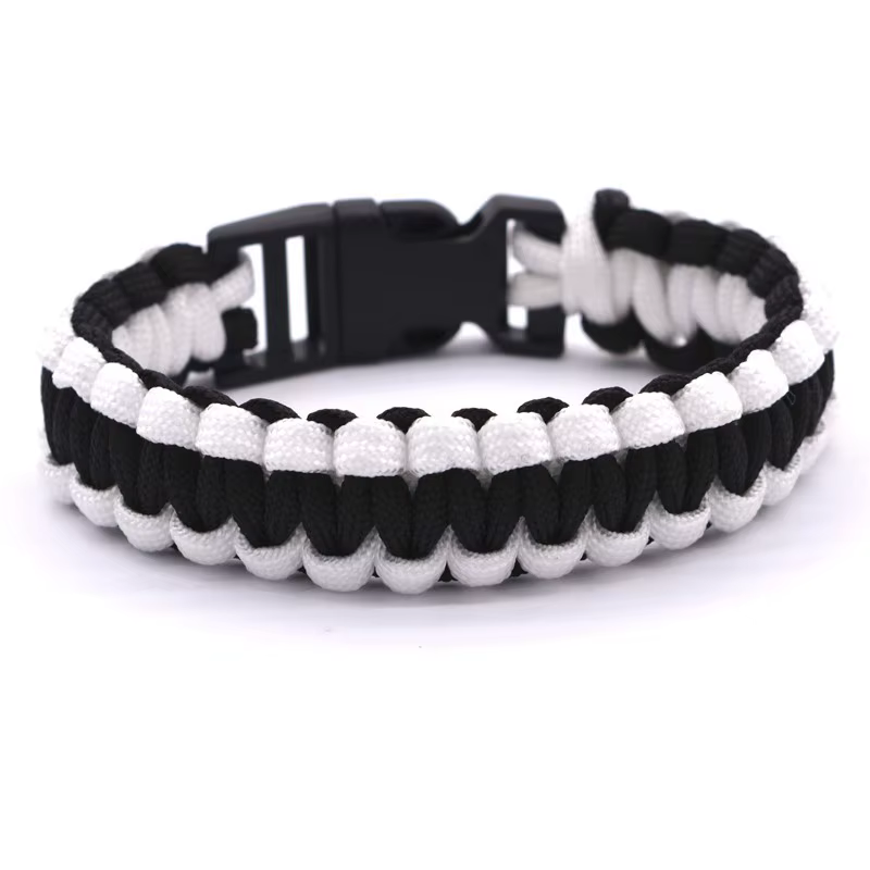 Bracelet de survie en paracorde tressé vert armée
