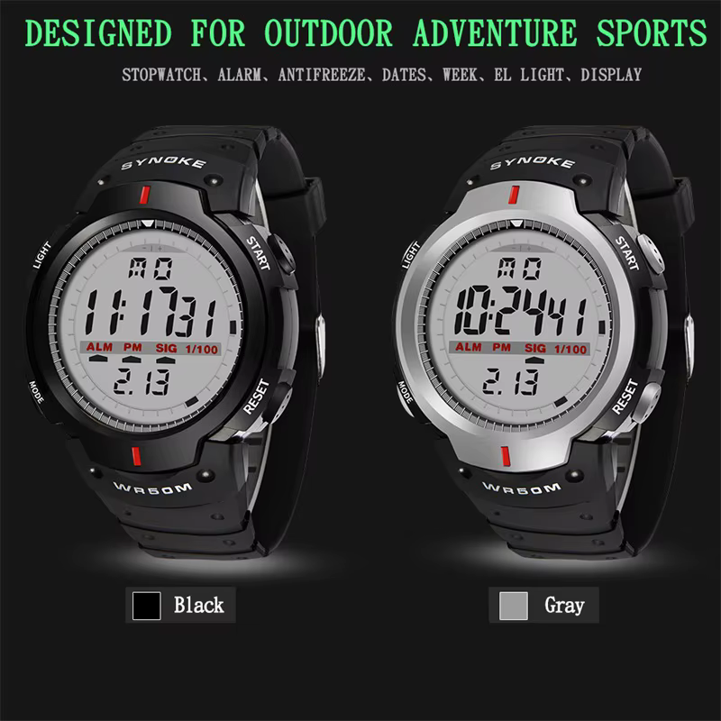 SYNOKE – Montre-bracelet de sport pour hommes