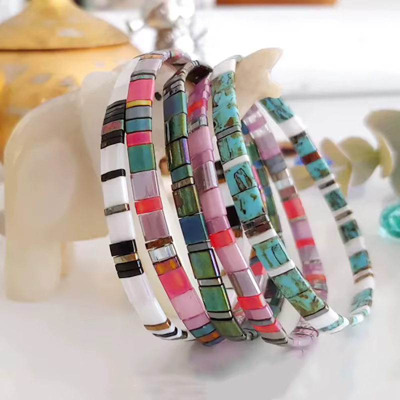 Bracelets Boho MIYU pastels pour femmes, bijoux ethniques, perles de proximité, à la mode, nouveau cadeau