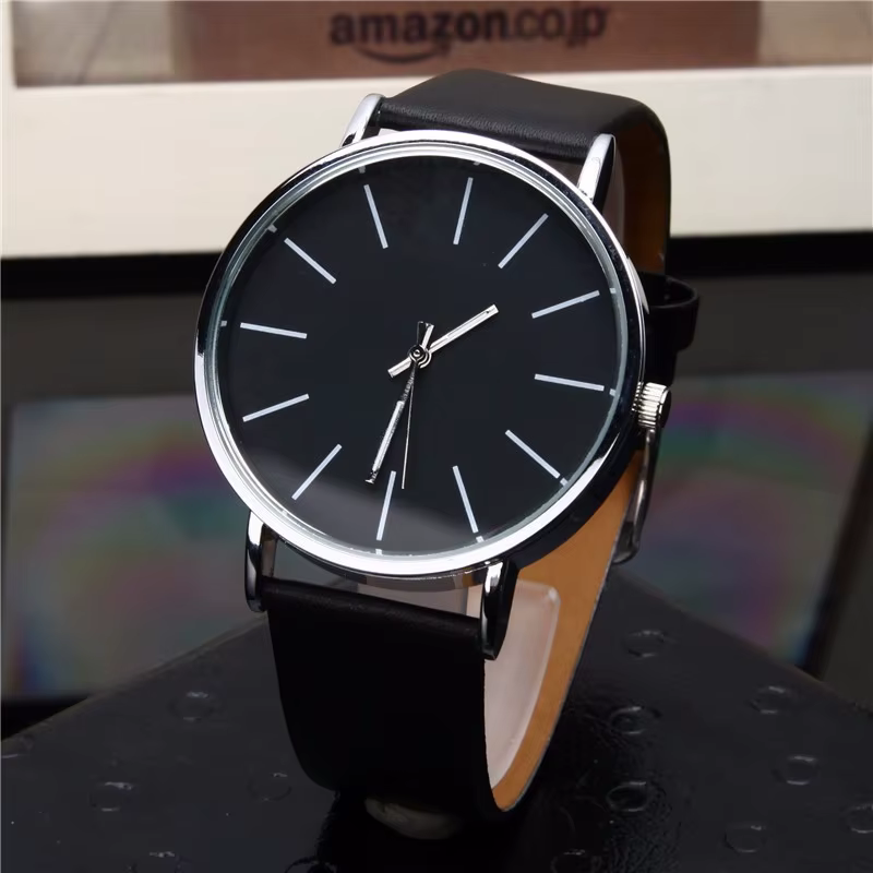 Relogio Masculino – montre-bracelet à Quartz en cuir pour hommes