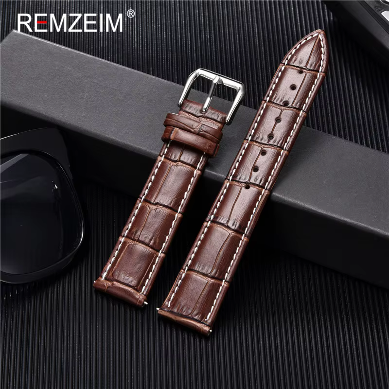 Bracelet de montre en cuir de veau pour hommes et femmes
