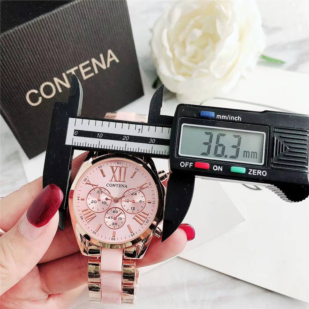 CONTENA femmes montres haut de gamme de luxe dames montre-bracelet or Rose Quartz mode montre en acier inoxydable femme horloge Reloj Mujer