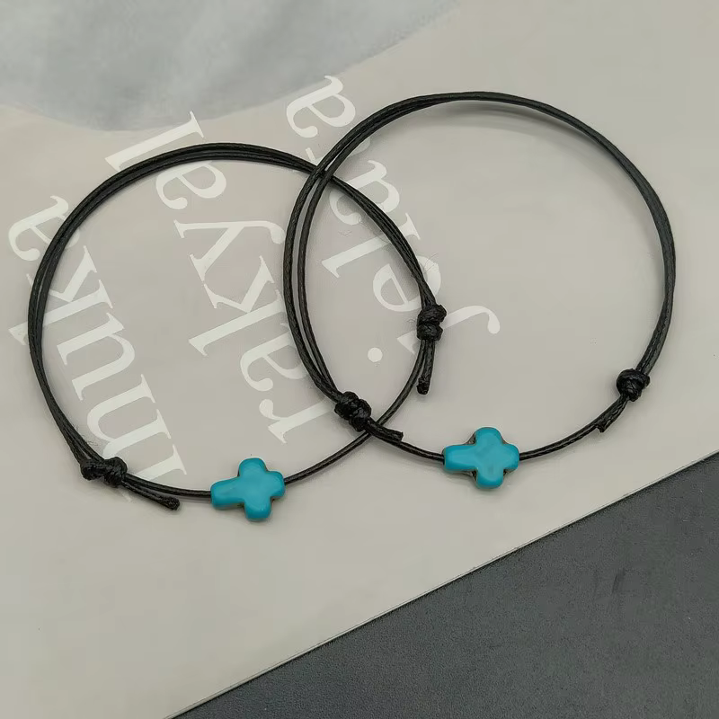 2 pièces Bracelet de bénédiction fait à la main, cordon noir et rouge, corde de cire, Bracelets de Couple, cadeau pour femmes et hommes, vente en gros, livraison directe