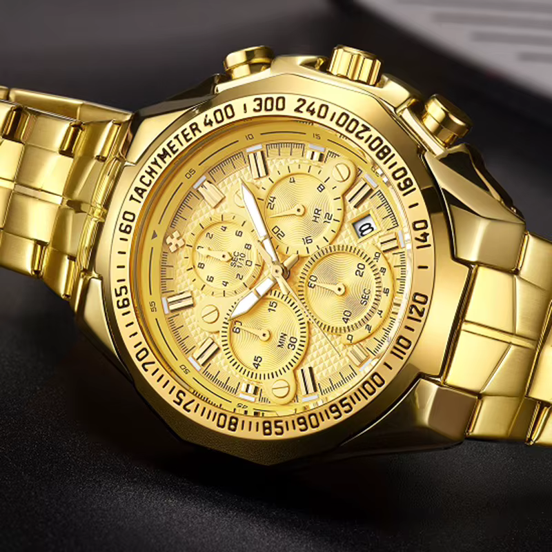 WWOOR montres pour hommes de luxe militaire Quartz acier inoxydable vieille montre étanche chronographe