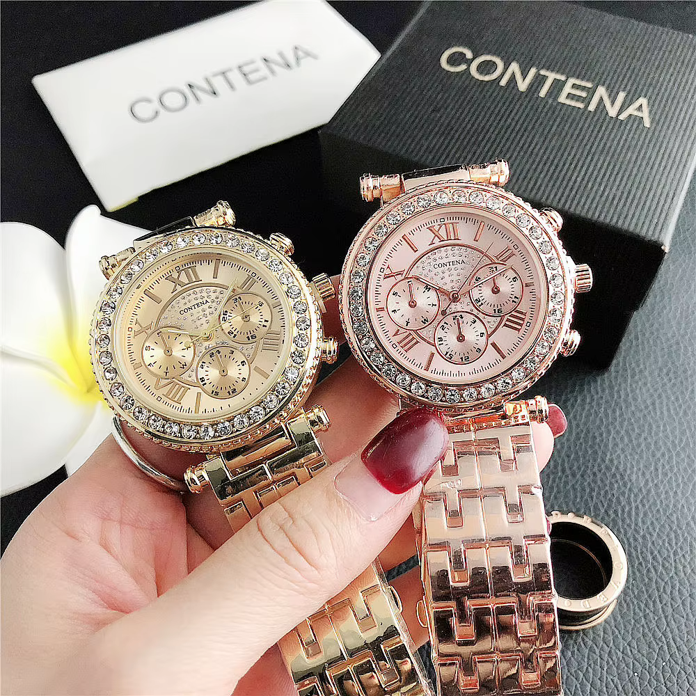 Montre-bracelet à Quartz avec strass pour femmes