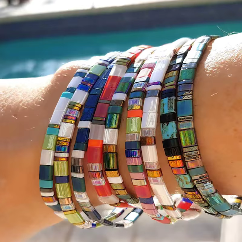 Bracelets Boho MIYU pastels pour femmes, bijoux ethniques, perles de proximité, à la mode, nouveau cadeau