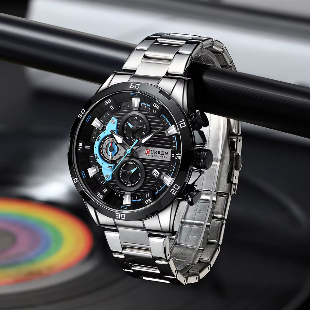 CURREN nouveau chronographe hommes montres pour Sport décontracté en acier inoxydable