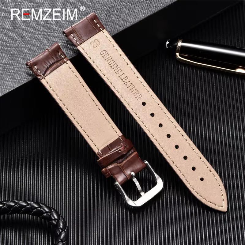 Bracelet de montre en cuir de veau pour hommes et femmes