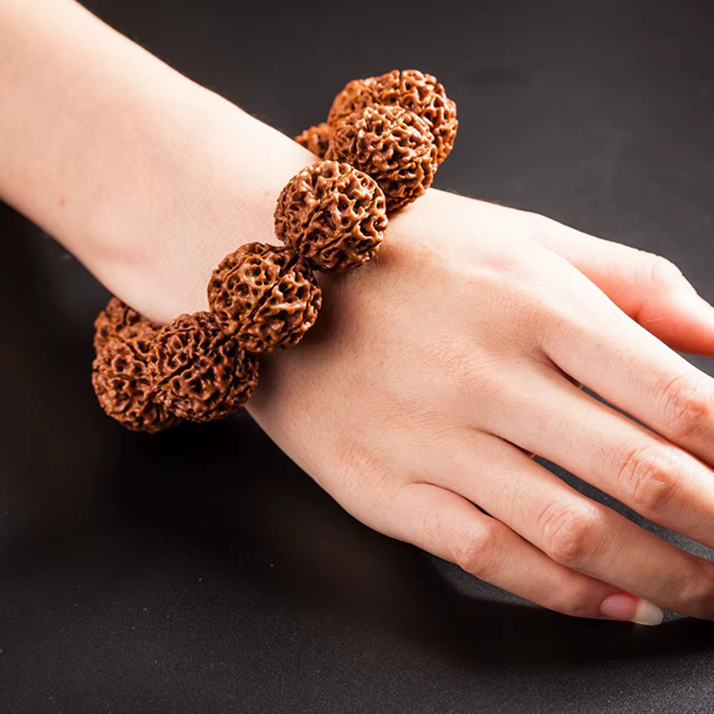 Mode Rudraksha perles Bracelets pour femme Nature Rudraksha Bracelets hommes religieux bouddha méditation bouddhisme bijoux amulettes