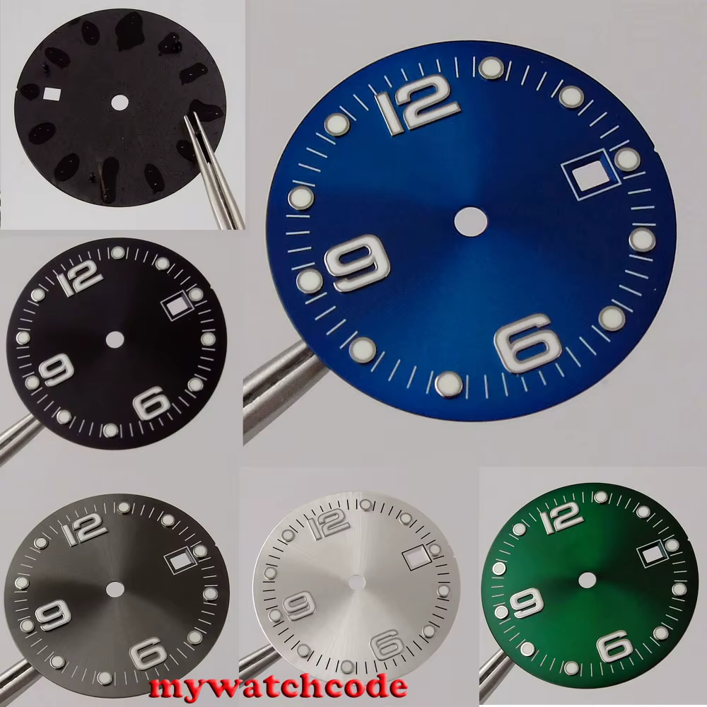 Cadran de montre gris/blanc/bleu/vert/noir