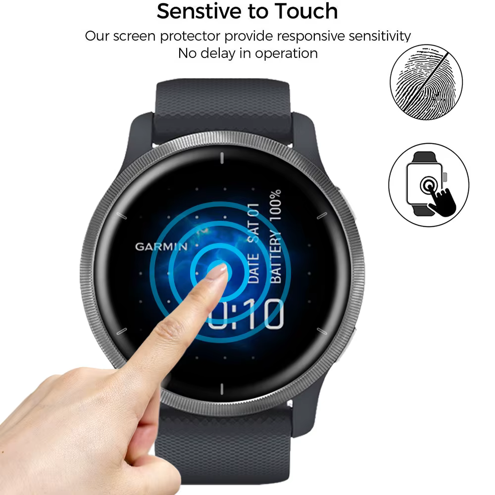 Film de protection en fibre de verre souple 5D pour Garmin venus 2/venus 2S