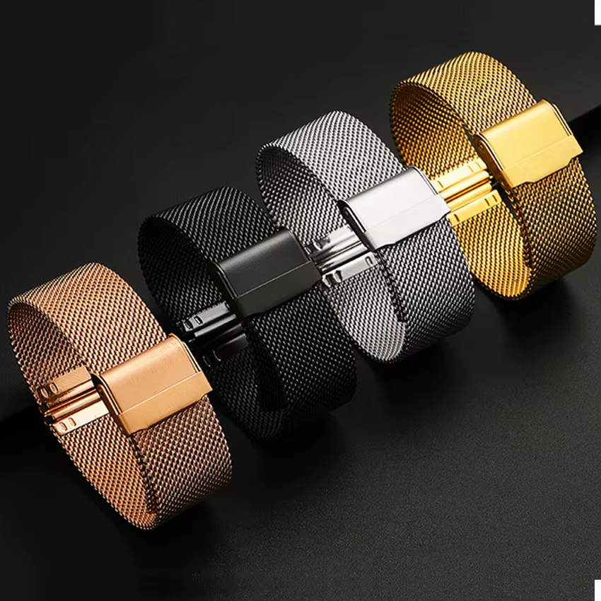 Bracelet de montre en maille d'acier inoxydable Milan