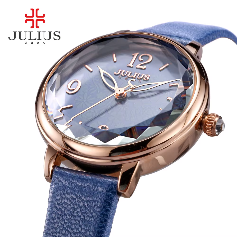 Montre en cuir véritable Julius Lady pour femme