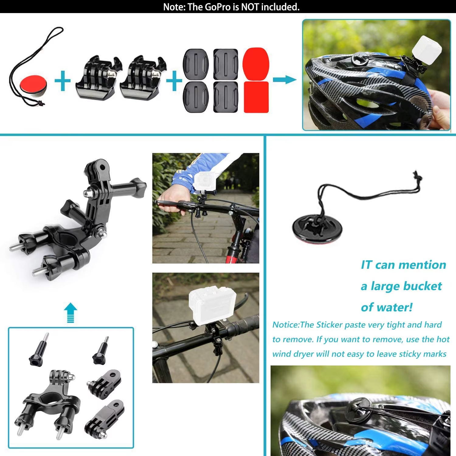 Ensemble d'accessoires pour caméra d'action pour Gopro Hero13 12 11 10 pour Xiaomi Yi Insta360 X4 X3