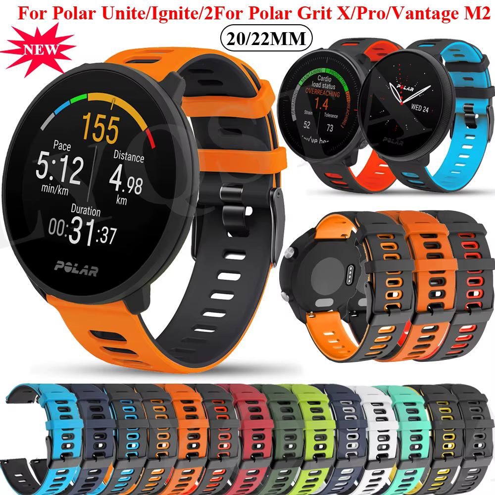 20 22mm bracelets de poignet pour Polar Vantage M/Ignite 2