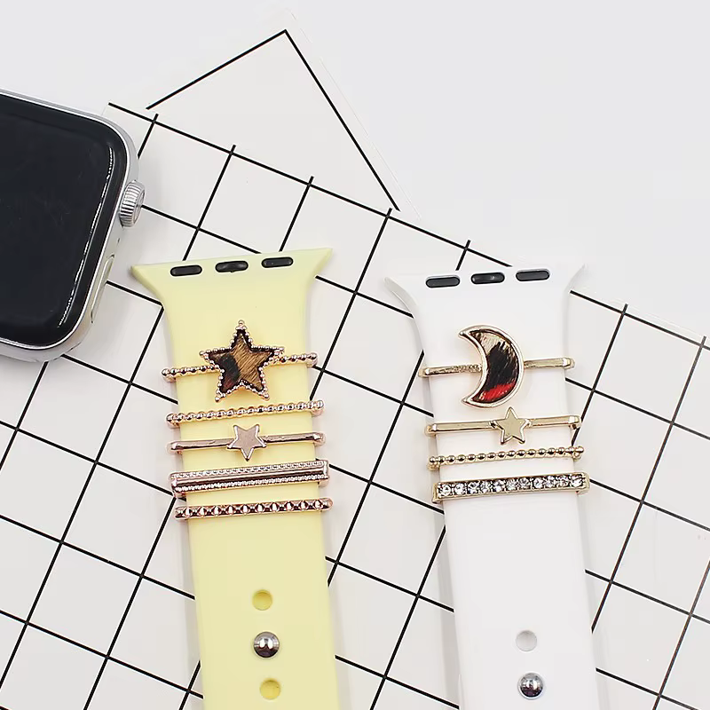 Bracelet en silicone avec décoration lune pour Apple Watch