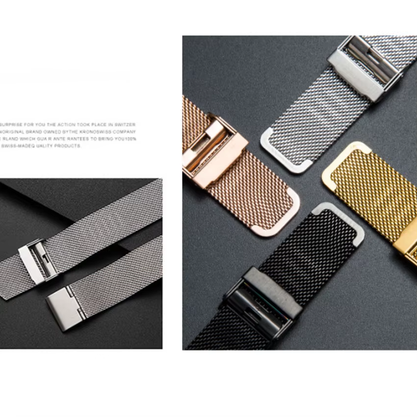 Bracelet de montre en maille d'acier inoxydable Milan