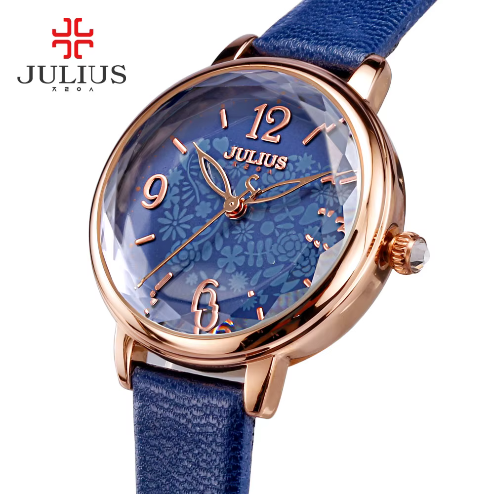 Montre en cuir véritable Julius Lady pour femme
