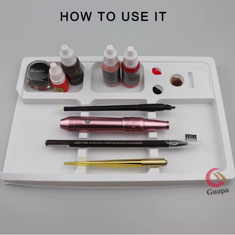 Outils de tatouage lavables en PVC, accessoires de maquillage en continu, support d'escalier, stockage de pigments, fournitures de poulet, 10 pièces