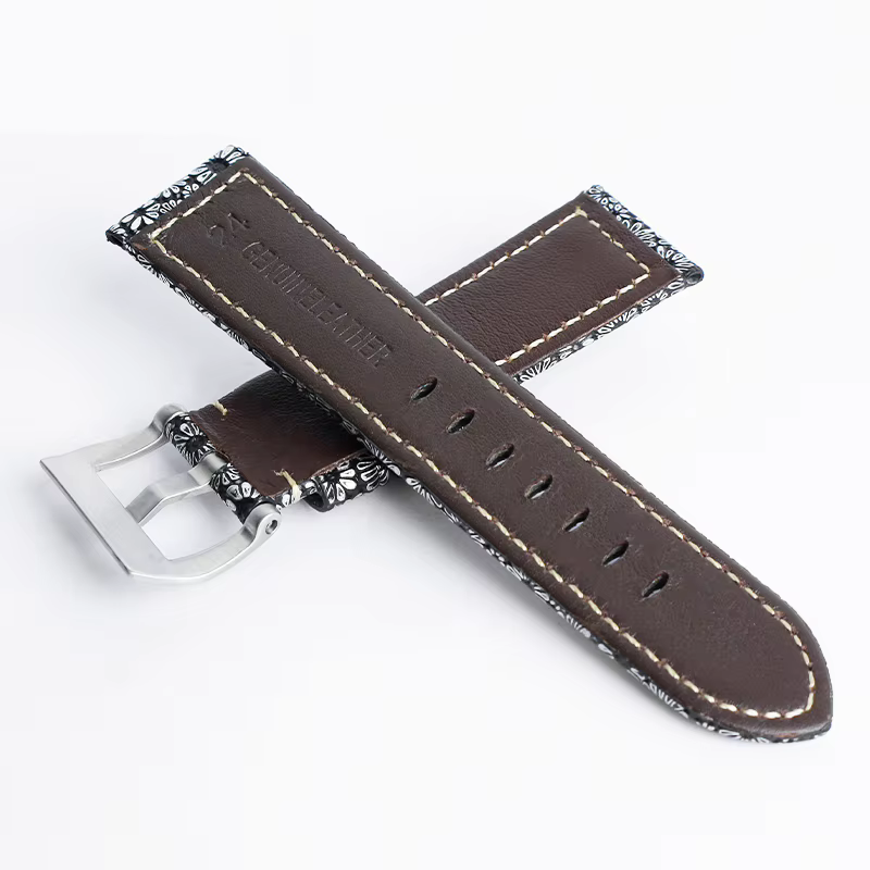 Bracelet de montre en cuir véritable pétale